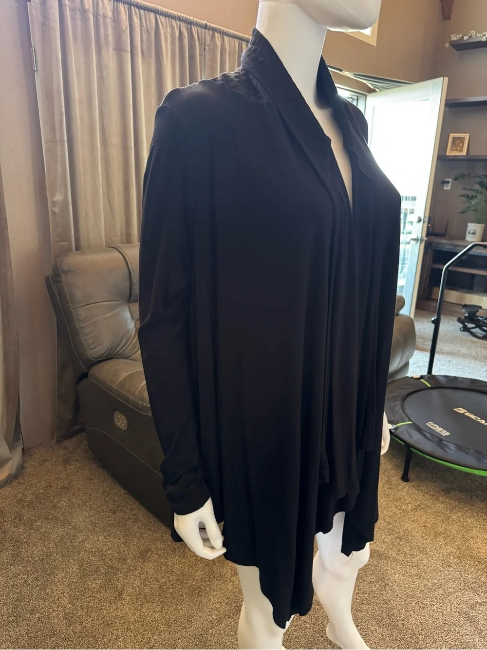 Harley-Davidson Black Open-Front Draped Women's Cardigan